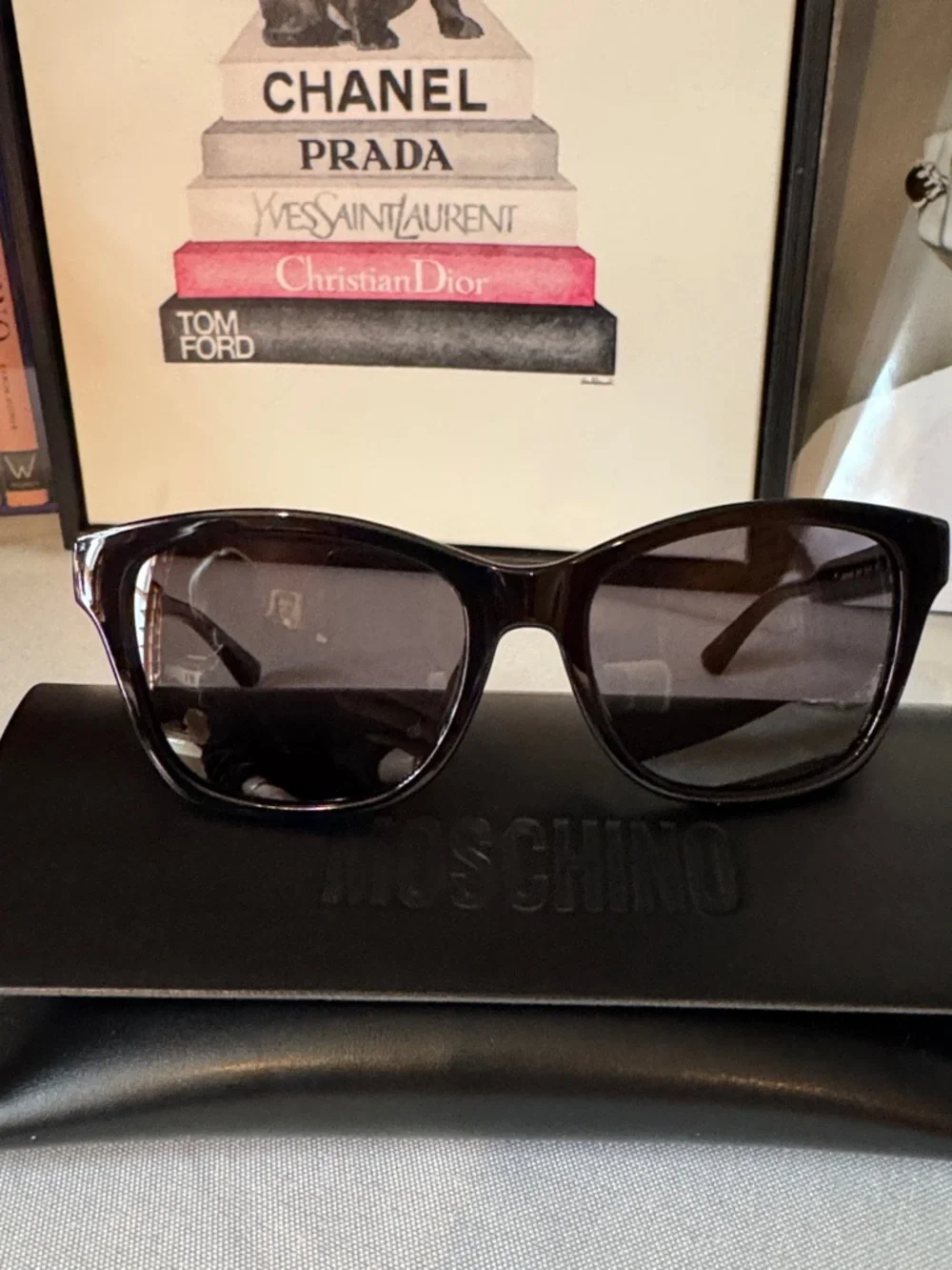 Moschino Black Sunglasses with Black Lenses